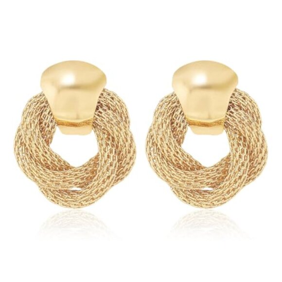 Stunning Gold Circle Earrings - Picture 1 of 7